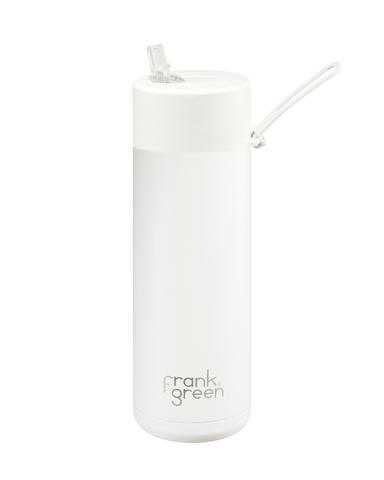 FrankGreen: Ceramic Bottles Cloud 20oz/595ml (Straw Lid)