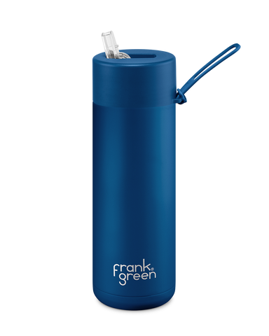FrankGreen: Ceramic Bottles Deep Ocean 20oz/595ml (Straw Lid)