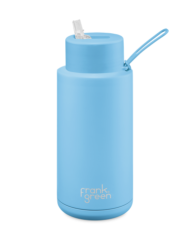 FrankGreen: Ceramic Bottles Sky Blue 34oz (Straw Lid)