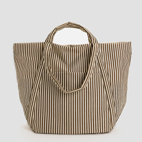 BAGGU Travel Cloud Bag (Brown Stripe)