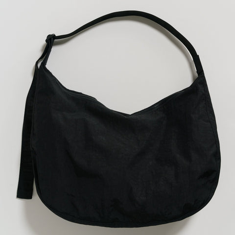 Large Crescent Nylon Bag - Black