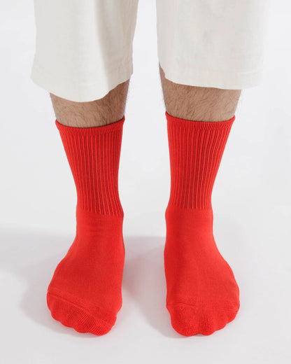 Ribbed Socks (Candy Apple)