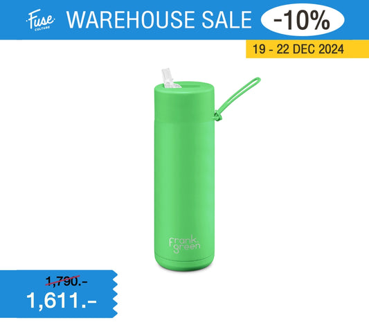 FrankGreen: Ceramic Bottle Neon green 20oz/595ml (Straw Lid)