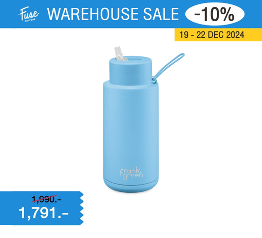 FrankGreen: Ceramic Bottles Sky Blue 34oz (Straw Lid)