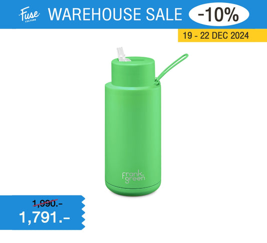 FrankGreen: Ceramic Bottles Neon Green 34oz (Straw Lid)