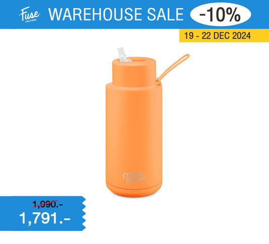 FrankGreen: Ceramic Bottles Neon Orange 34oz (Straw Lid)