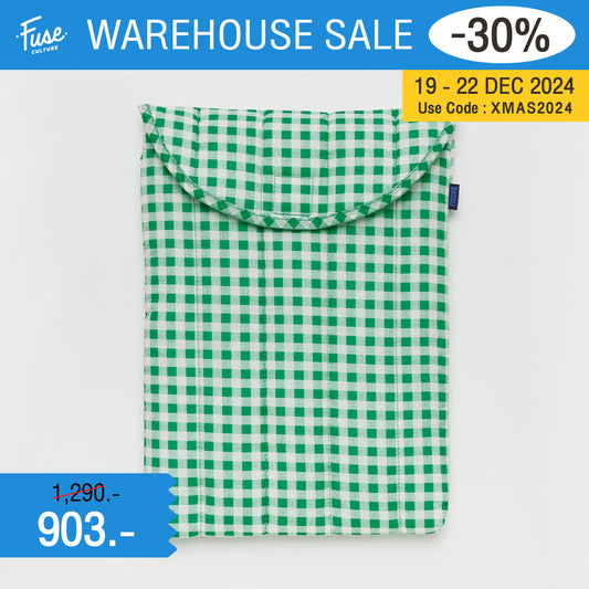 Puffy Laptop Sleeve 13" / 16"  (Green Gingham)