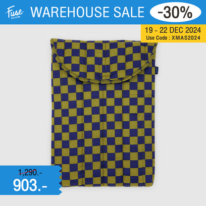 Puffy Laptop Sleeve 16" (Pear Navy Check)