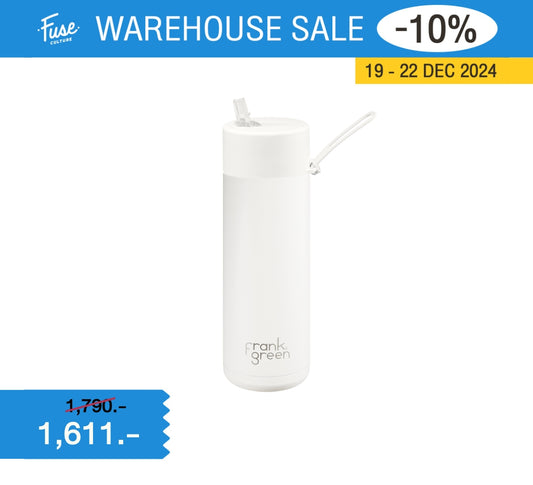 FrankGreen: Ceramic Bottles Cloud 20oz/595ml (Straw Lid)