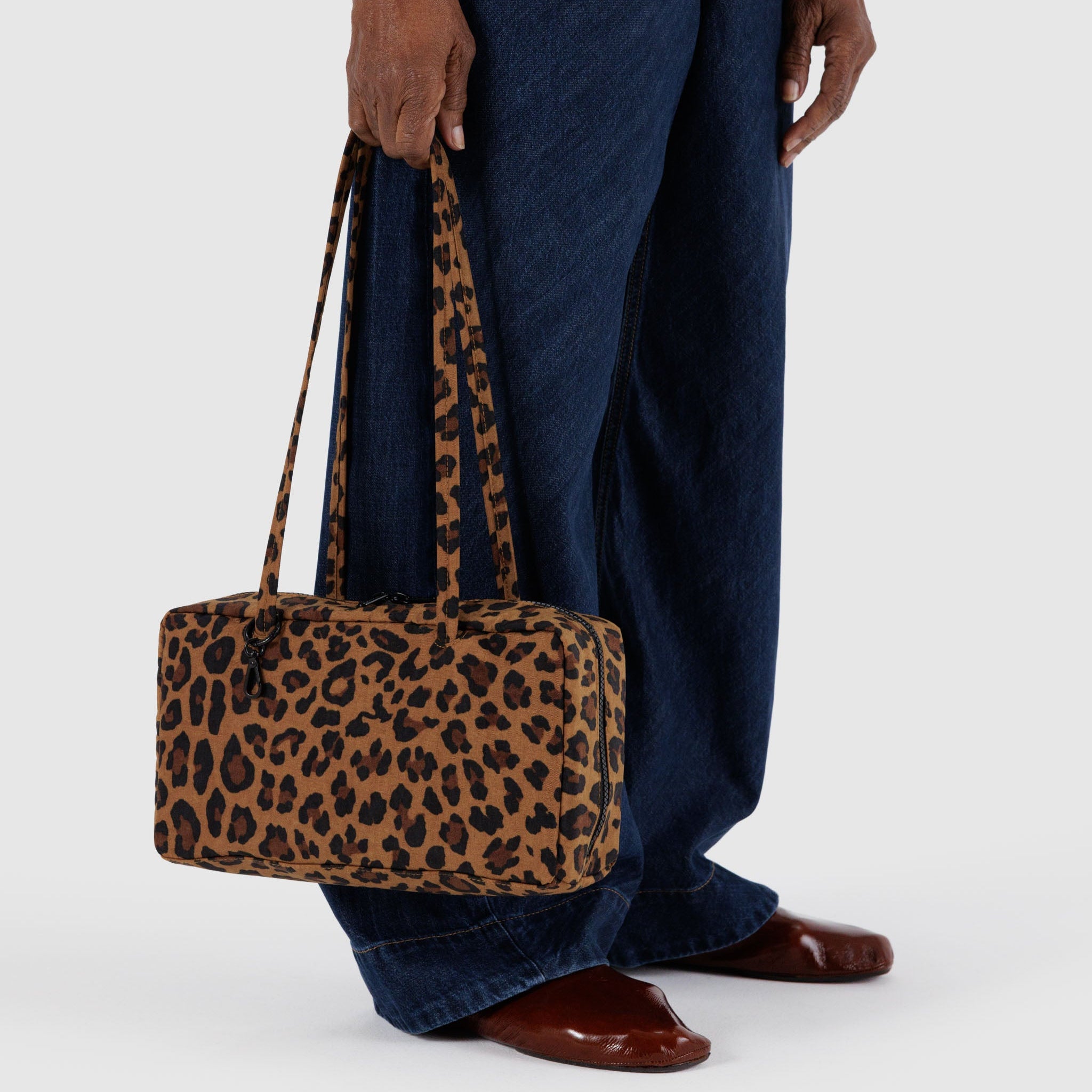 BAGGU Nylon Bowler Bag (Leopard)