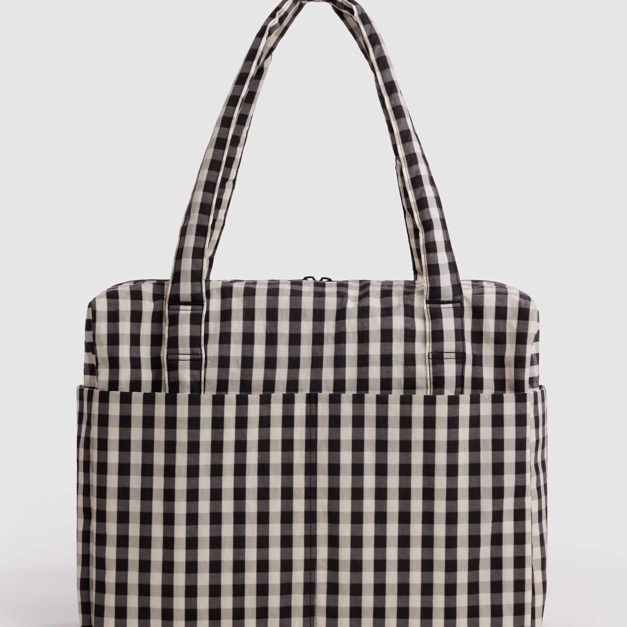 BAGGU Cloud Carry On Bag (Black and Cream Gingham)