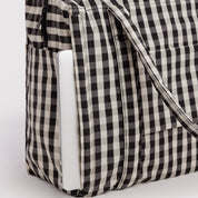 BAGGU Cloud Carry On Bag (Black and Cream Gingham)