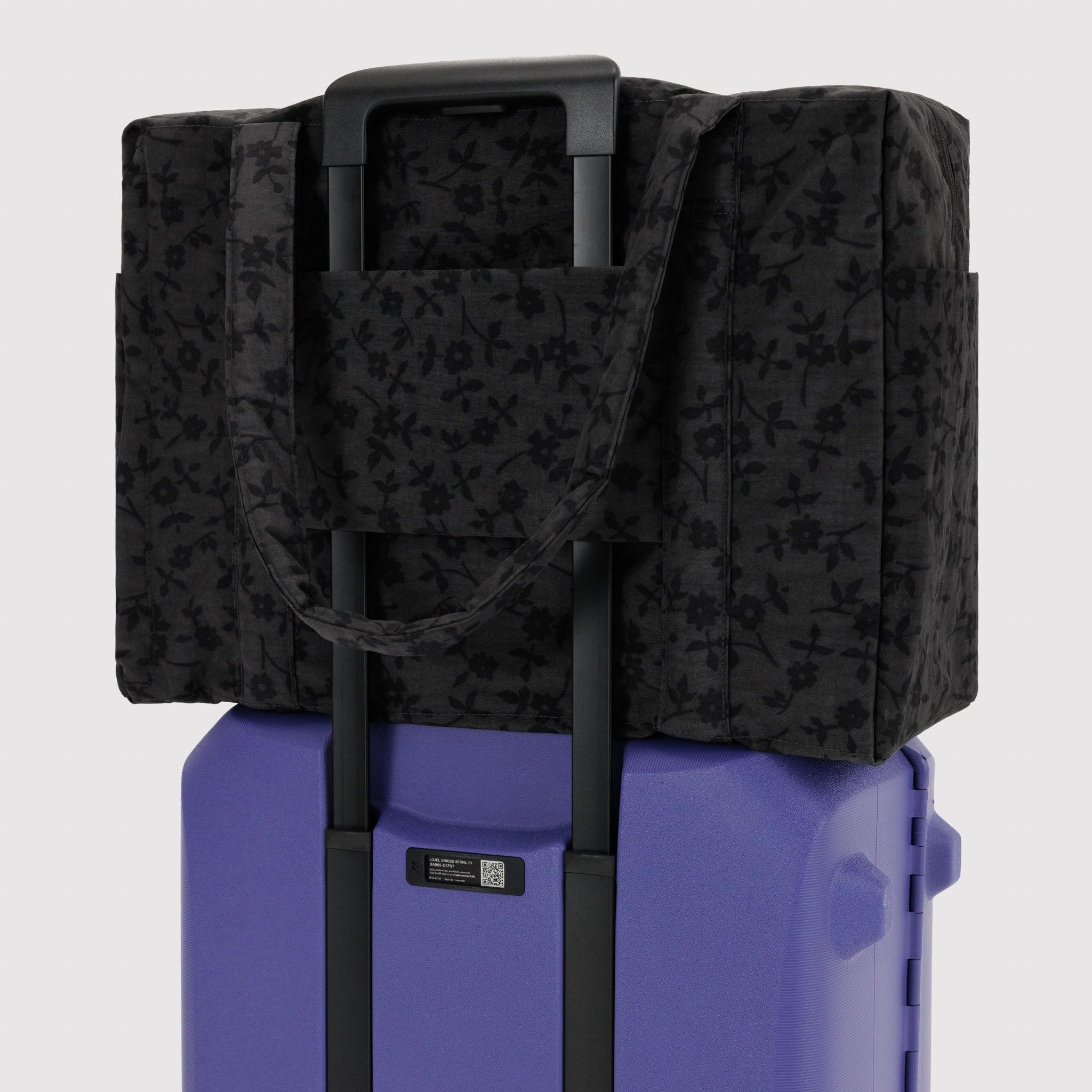 BAGGU Cloud Carry On Bag (Charcoal Ditsy Floral)