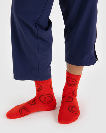 Crew Socks (Red Happy)