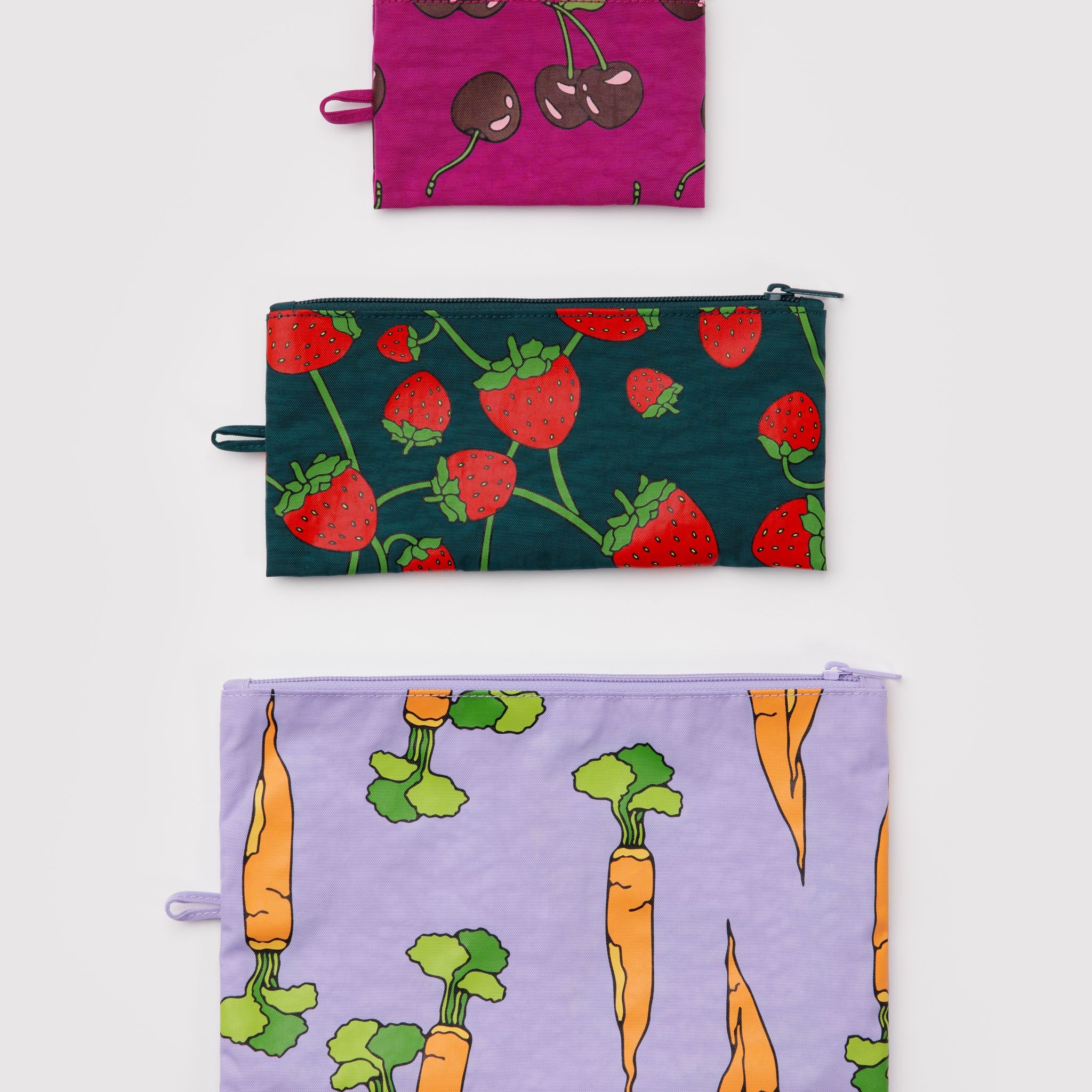 BAGGU Flat Pouch Set (Carrots & Berries)