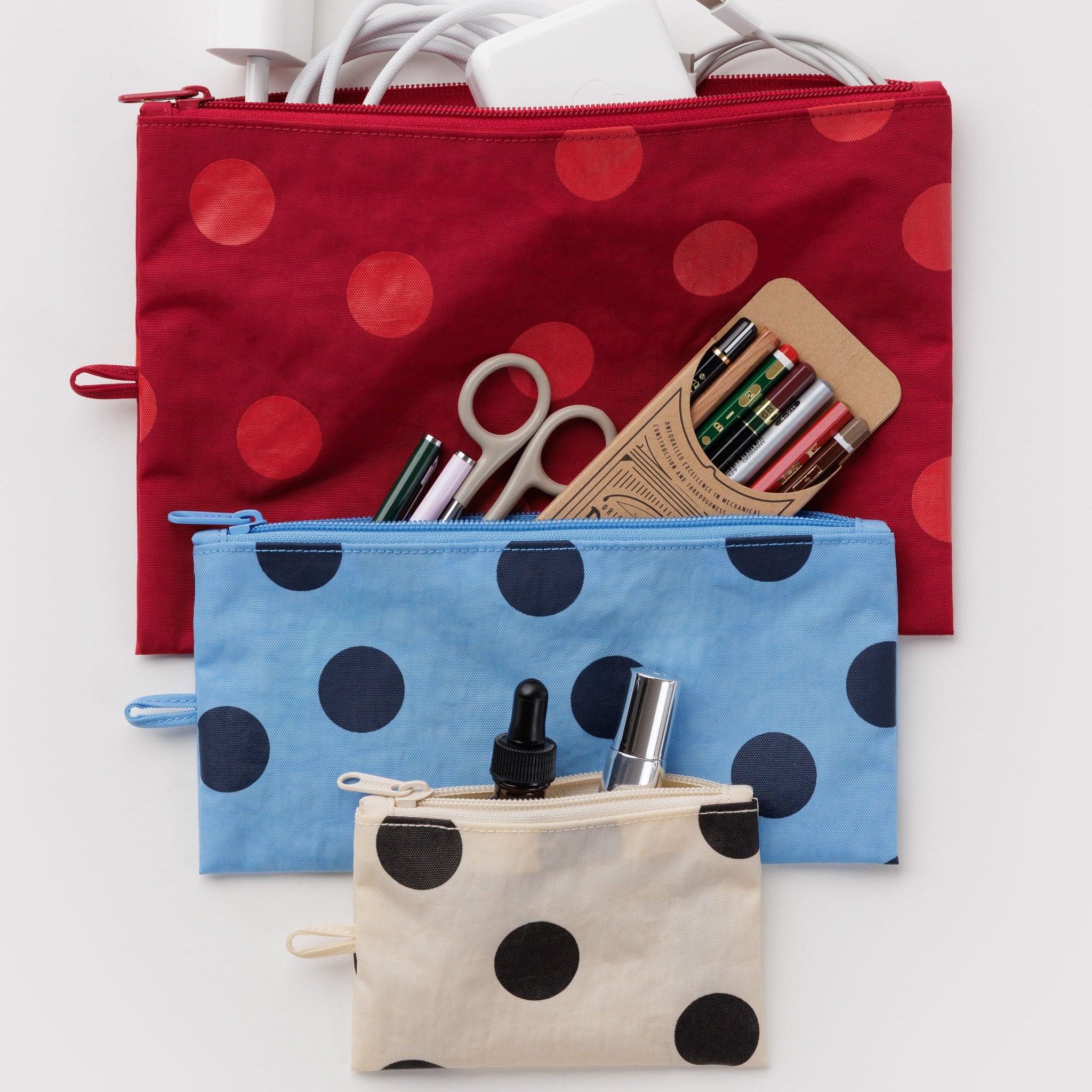 BAGGU Flat Pouch Set (Polka Dot Mix)