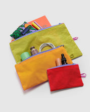 BAGGU Flat Pouch Set (Vacation Colorblock)
