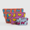 BAGGU Go Pouch Set (Keith Haring Pets)