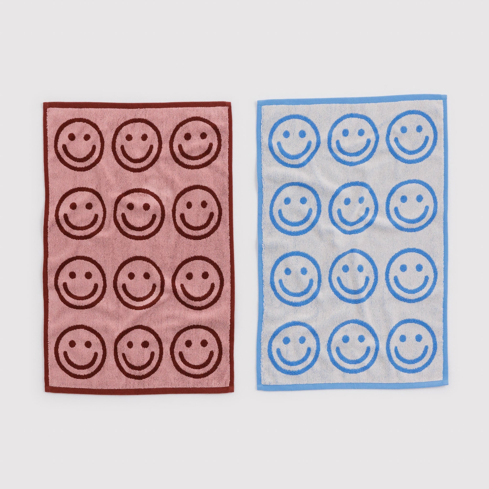 BAGGU Hand Towel Set of 2 (Sky Blue and Blush Happy)
