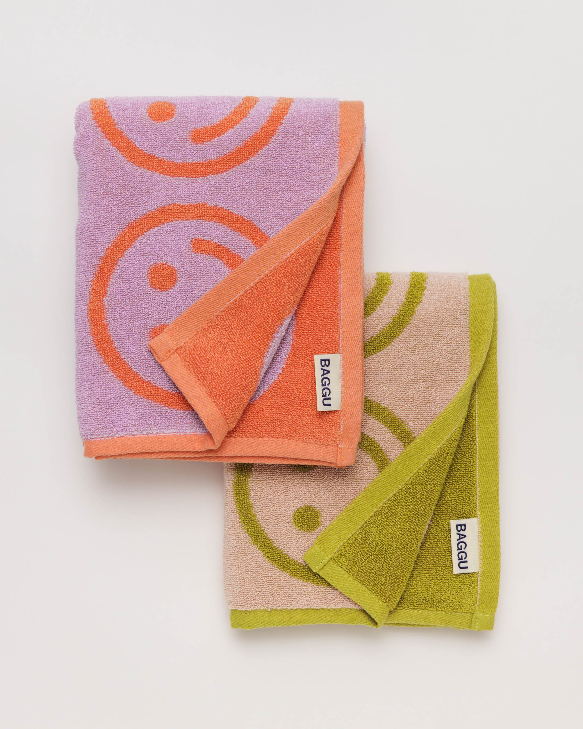 Baggu Hand Towel Set of 2 (Happy Lilac Ochre)