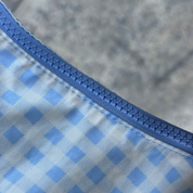 BAGGU Medium Crescent Bag - Light Blue Gingham (Defect -70%)