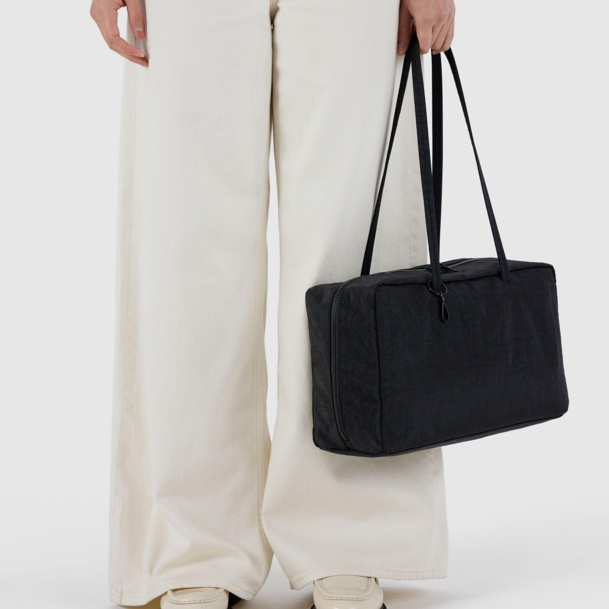 BAGGU Medium Nylon Bowler Bag (Black)