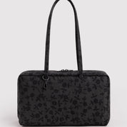 BAGGU Medium Nylon Bowler Bag (Charcoal Ditsy Floral)