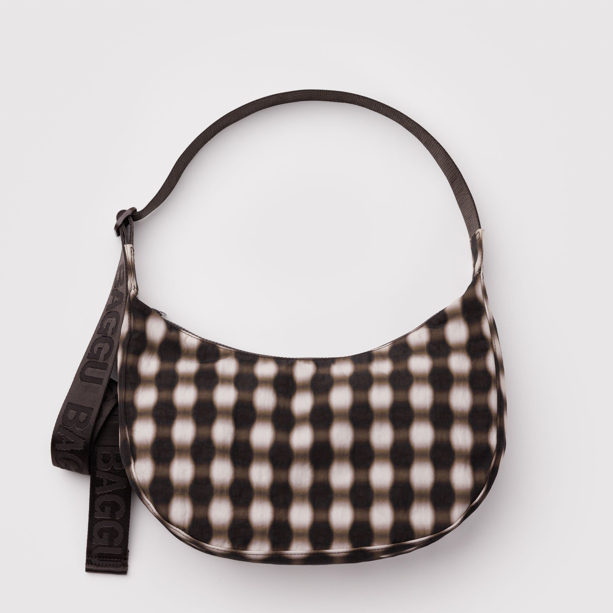 Medium_Nylon_Crescent_Bag_Heavyweight_Blurred_Gingham_Brown_01.jpg