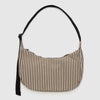 Medium Nylon Crescent Bag (Brown Stripe)