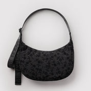 BAGGU Medium Crescent Bag (Charcoal Ditsy Floral)