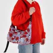 BAGGU Medium Crescent Bag (Floral Snoopy)
