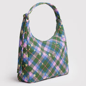 BAGGU Nylon Shoulder Bag (Green Star Plaid)