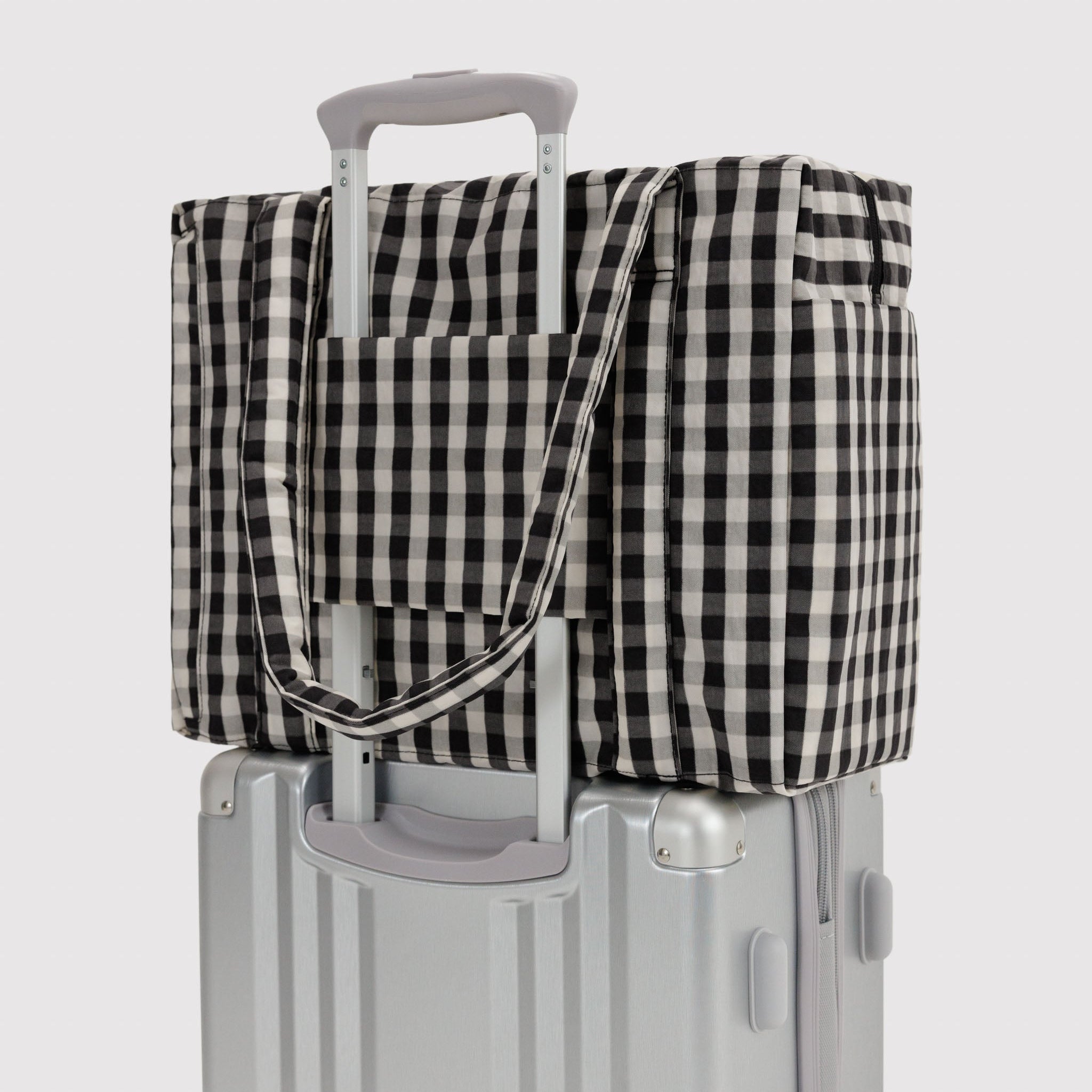 BAGGU Small Cloud Carry-On (Black and Cream Gingham)