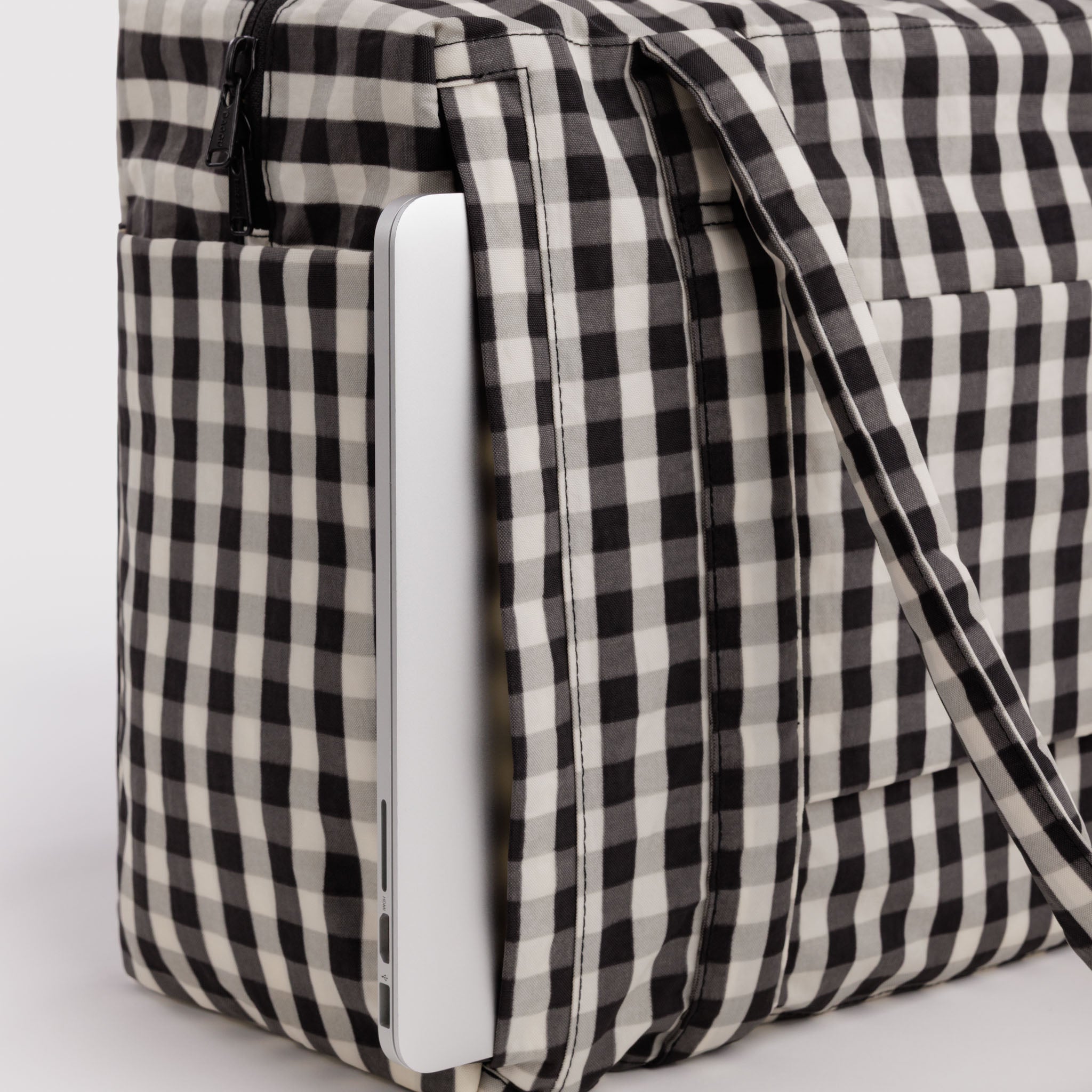 BAGGU Small Cloud Carry-On (Black and Cream Gingham)