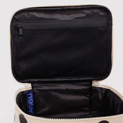 BAGGU Small Cosmetic Case (Cream and Black Polka Dot)