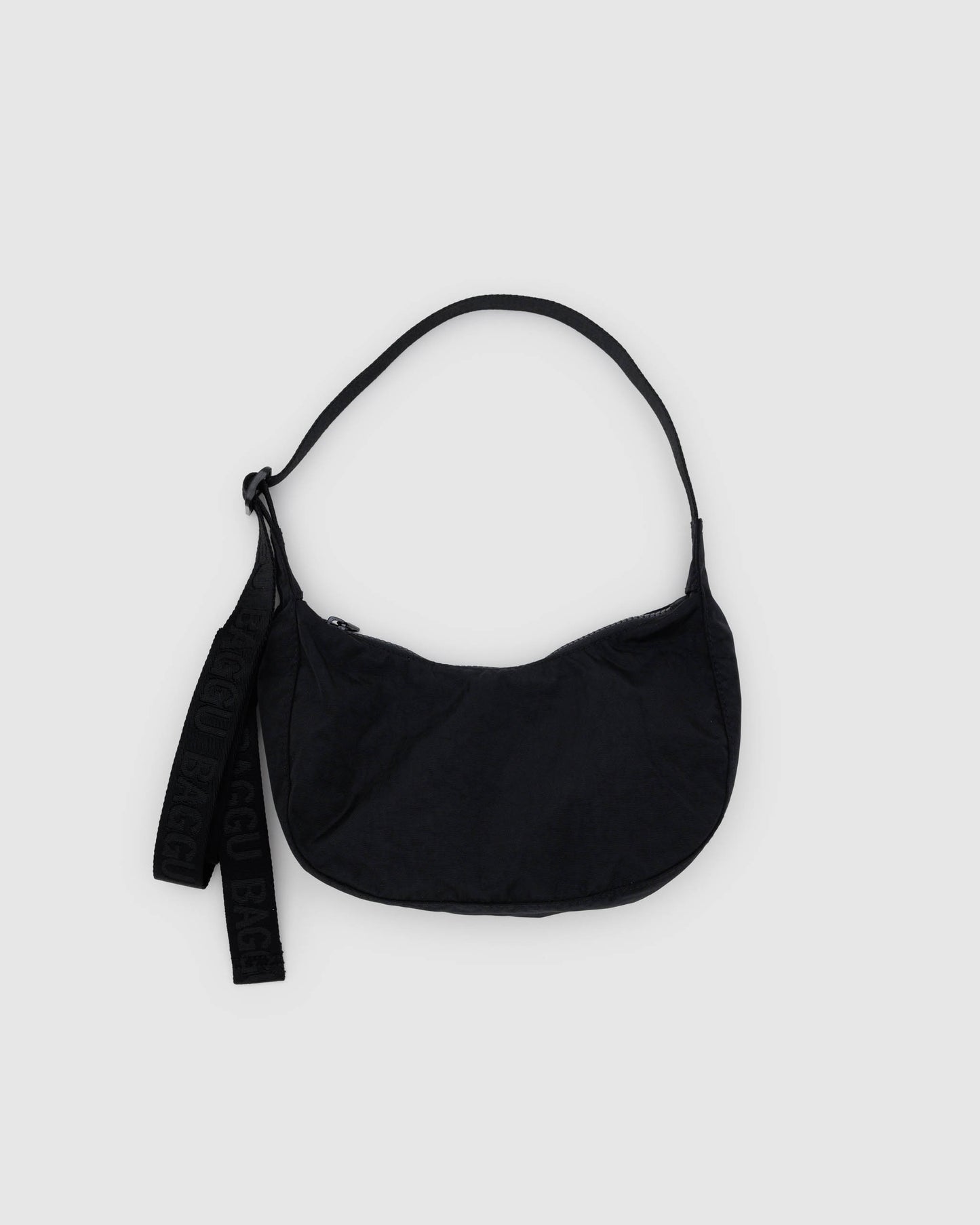 Small Crescent Nylon Bag - Black (Extended strap)