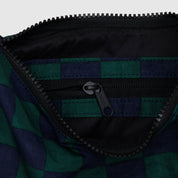 BAGGU Small Nylon Crescent Bag - Navy green Check