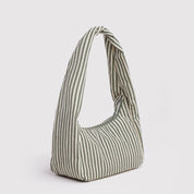 BAGGU Small Nylon Meringue Bag (Sage Stripe)