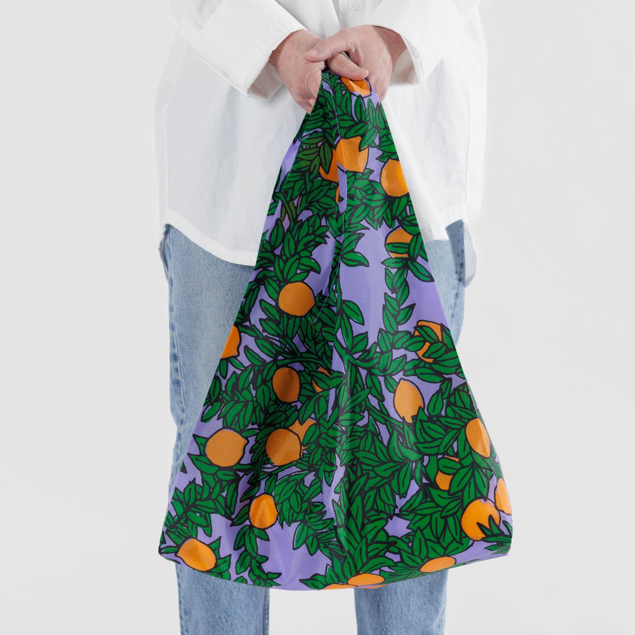 BAGGU Standard Reusable Bag (Orange Tree Periwinkle)