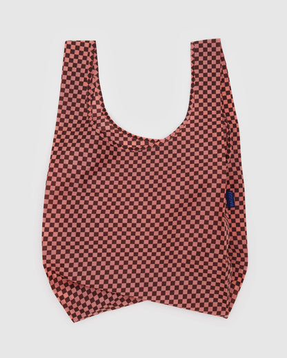 BAGGU Standard Reusable Bag (Pink Brown Check)