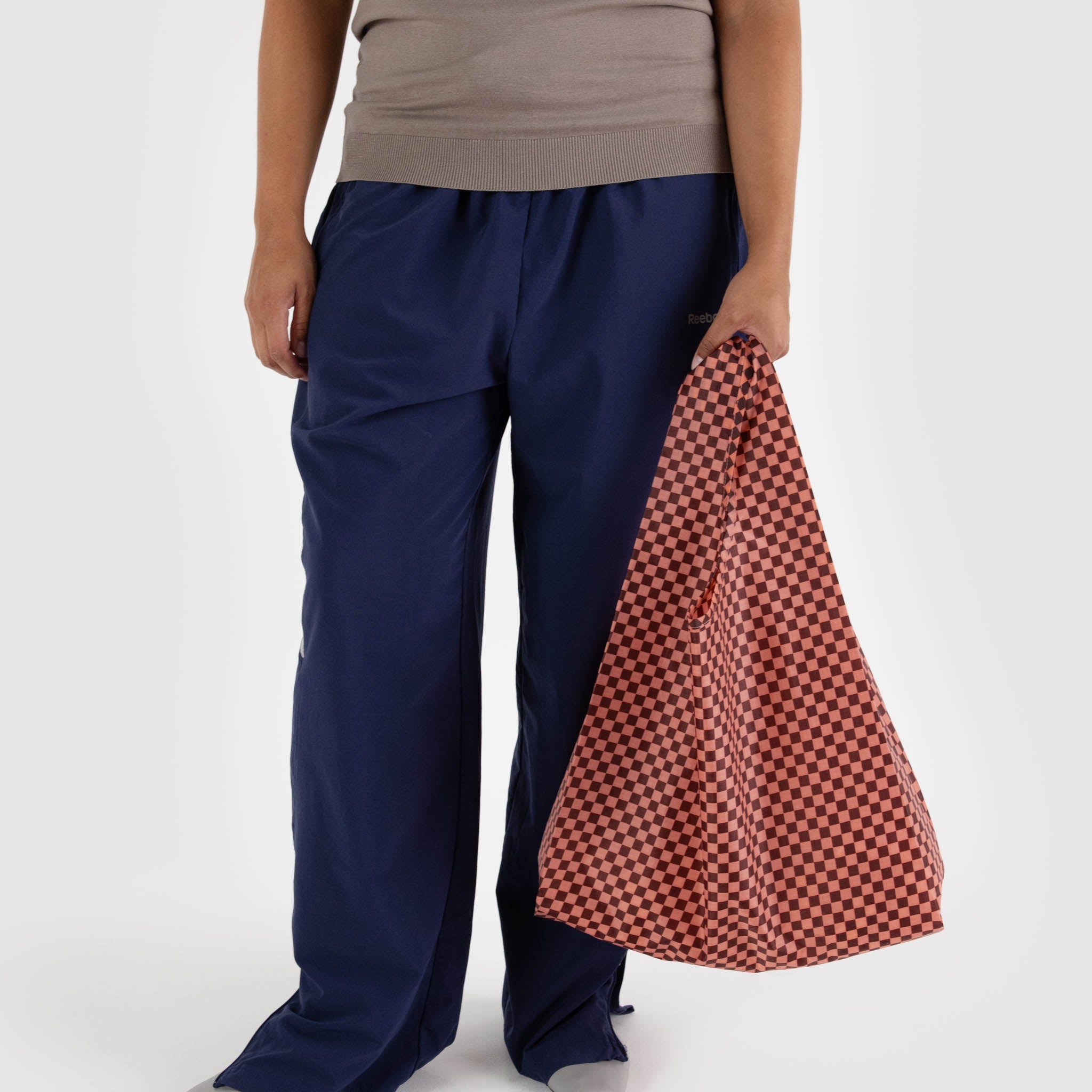 BAGGU Standard Reusable Bag (Pink Brown Check)