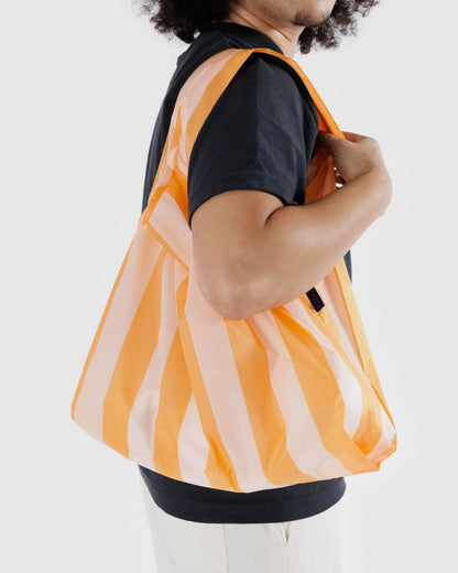 BAGGU Standard Reusable Bag (Tangerine Wide Stripe)