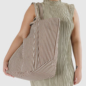 BAGGU Travel Cloud Bag (Brown Stripe)