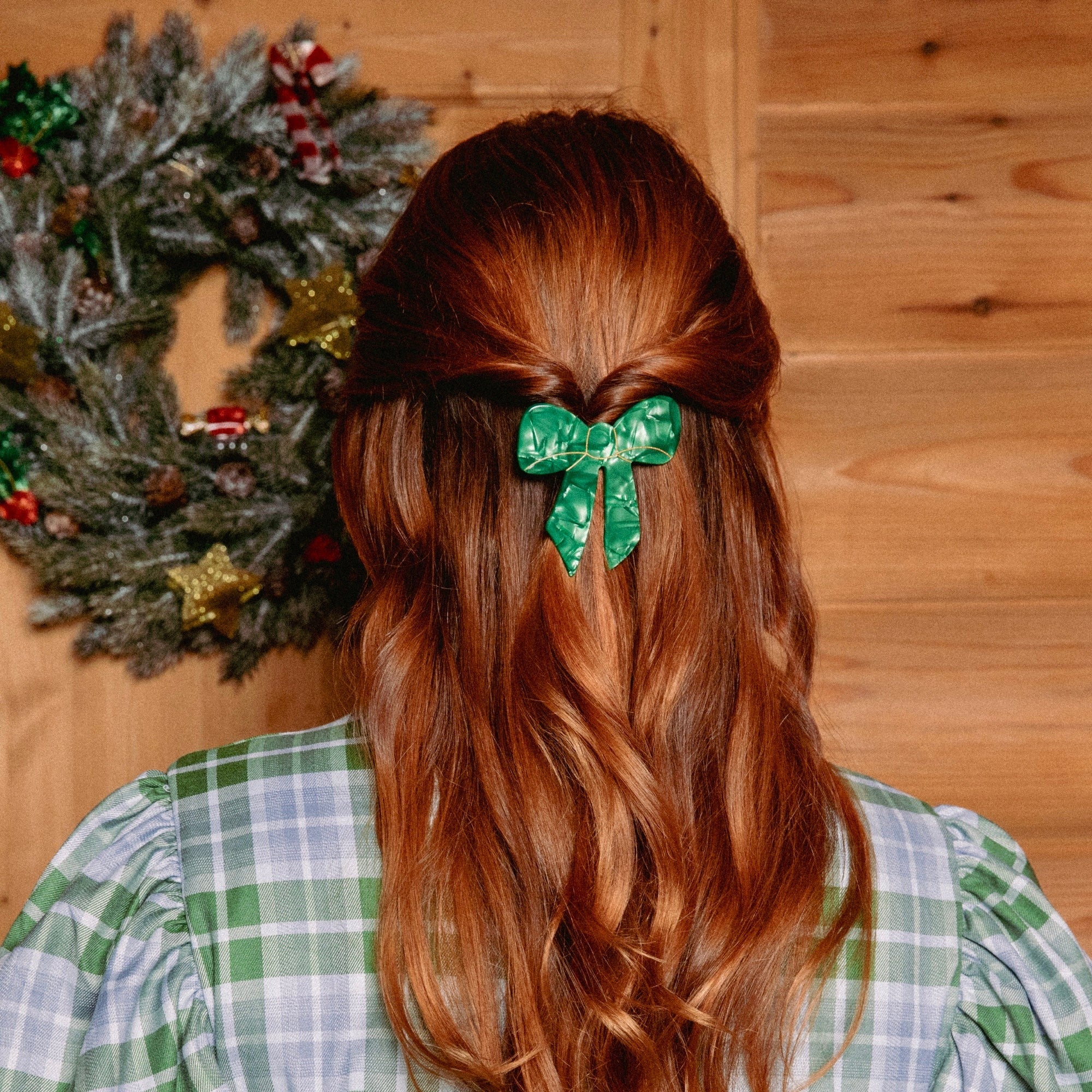 Coucou Suzette French Barrette (Green Ribbon)