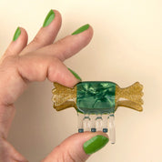 Coucou Suzette Mini Hair Claw (Green Christmas Candy)