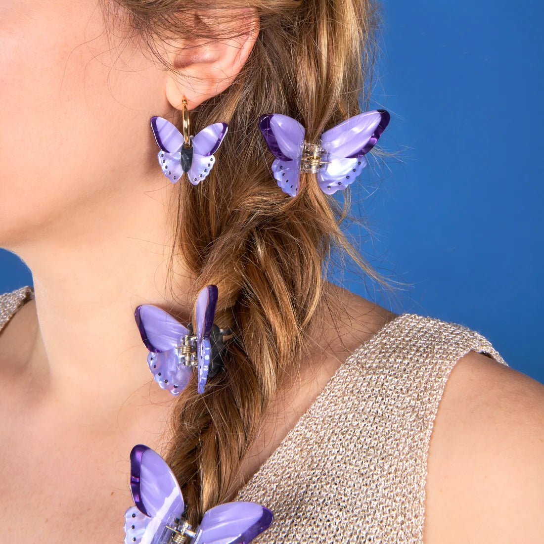 Coucou Suzette Mini Hair Claw (Purple Butterfly)