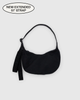 Small Crescent Nylon Bag - Black (Extended strap)