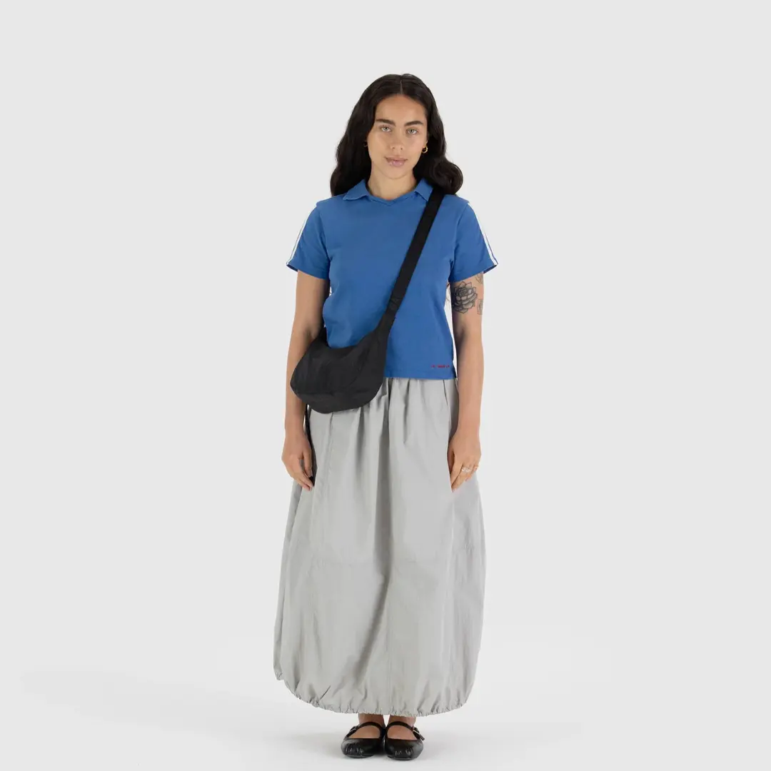 BAGGU Small Nylon Crescent Bag - Black (Extended strap)