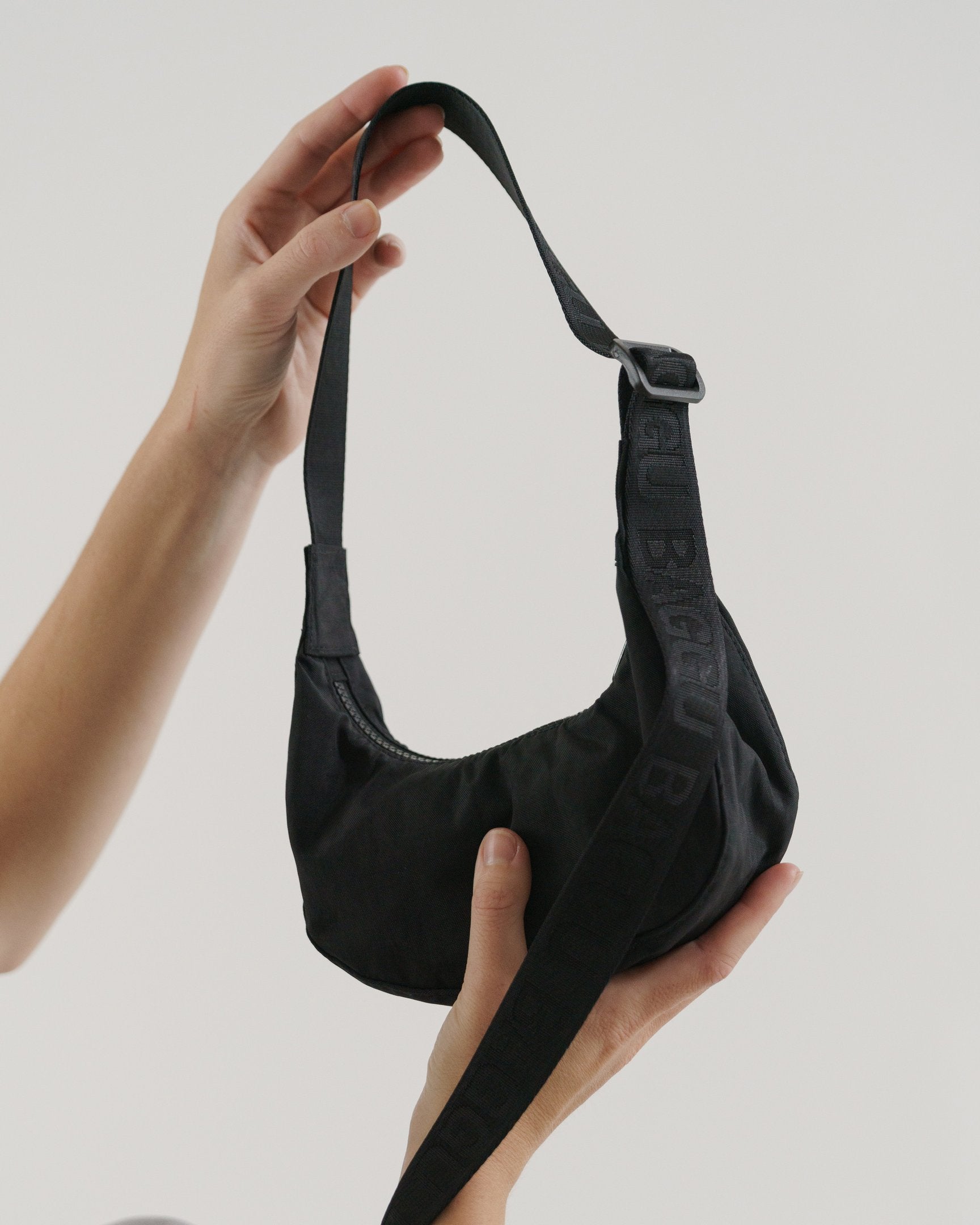 Mini Crescent Nylon Bag - Black