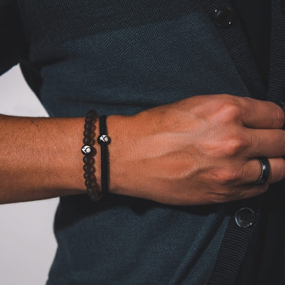 Lokai Glass Bead Bracelet Smoke Gunmetal